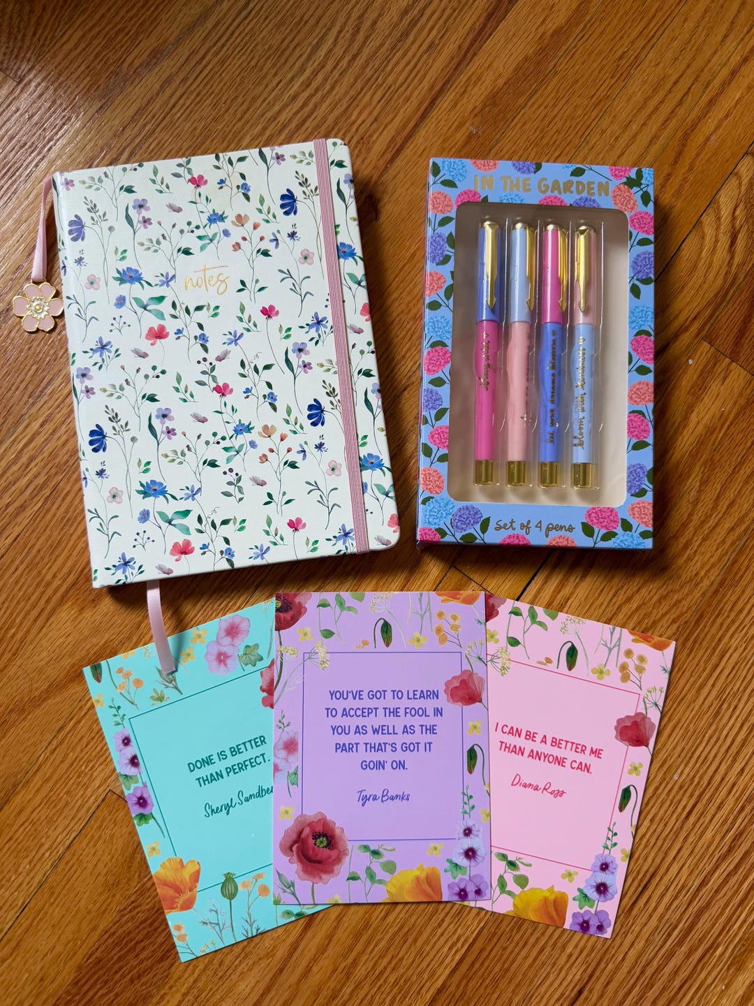 Notebook Gift Quote Notebook and Pen Set - Cute Gift Idea - Floral Notebook - Cute ...