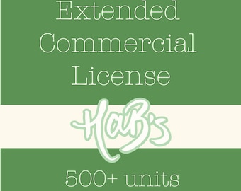 Licencia extendida para 1 diseño 500+ unidades