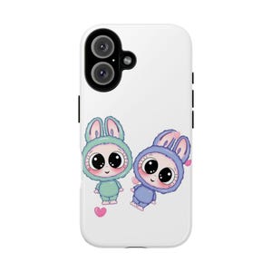 Cute Bunny Phone Case, Kawaii Phone Accessory, Gift for Kids, Phone Cover for Anime Lovers, Fun Protective Case