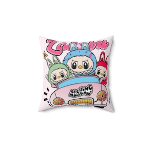 Exciting Macaron Cartoon Pillow, Cute Decorative Cushion, Whimsical Design, Fun Home Decor, Ideal Gift for Kids