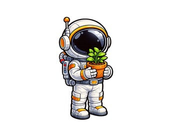 Astronaut Aufkleber PNG | Wunderliche Weltraum Illustration | Digitaler Download
