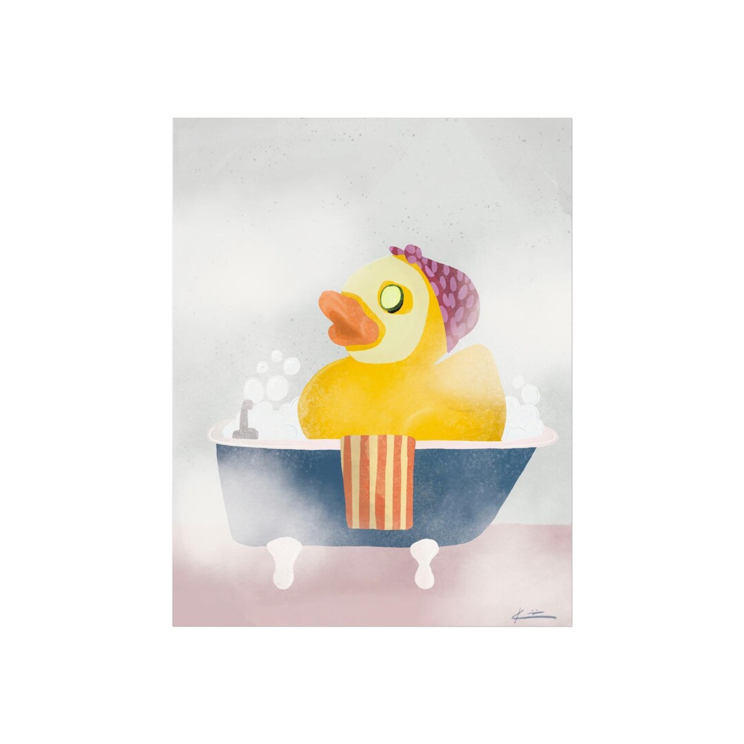 Rubber Duck - Fine Art Print, Cute Bathroom Decor, Quirky Home Decor - Etsy