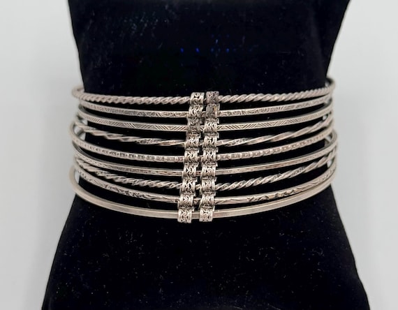Sterling Silver Linked Bangles - image 1