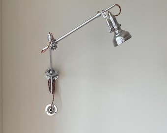 Industrial Swing Arm Wall Lamp: Adjustable Bauhaus Style Sconce