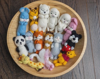 Felted Animals Props for Newborn Photography RTS!