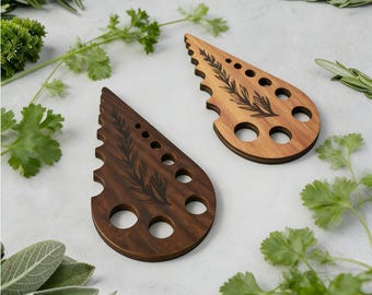 Wooden Herb Stripper Kitchen Helper, Sustainable Stripper Cooking Tool