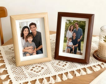 Wood Picture Frame Handmade Solid Lightwood Tabletop Display Photo Frame