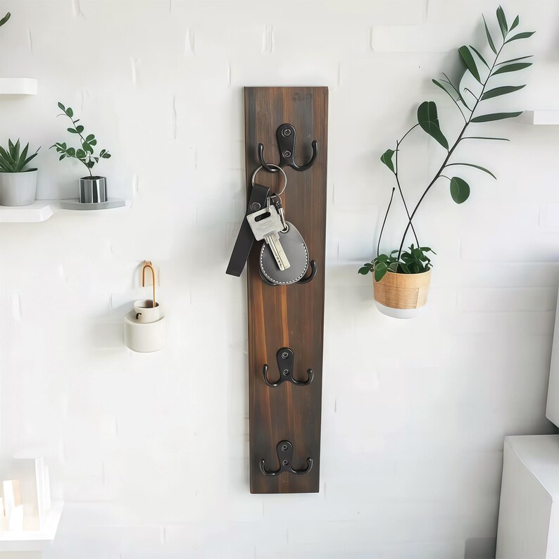 Wooden Key Holder for Wall Key Hanger Modern Home Decor - Etsy