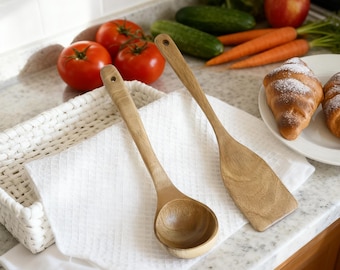 Wooden Utensils Set Wood Spatula and Spoon Natural Cookware