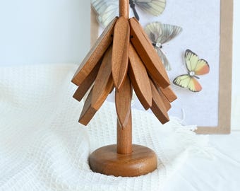 Beechwood Tree Coasters Heat-Resistant Wooden Tree Trivets - Betoom Handmade