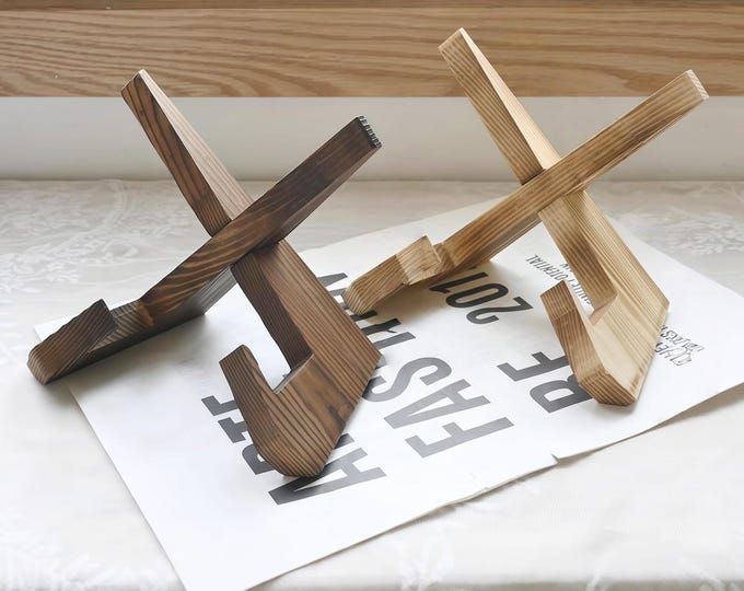 Handmade Wooden Cookbook Stand with Free Christmas Gift - Display stand Kitchen Decor, Recipe Holder