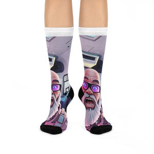 Sober Steve Crew Socks featuring Quirky Character Design, Gift for Sock Lovers, Cozy Footwear for Every Occasion, Unique Present