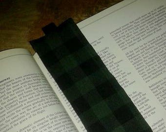 Buffalo Plaid Bookmark / Fabric Bookmark / Green Plaid / Bookmark