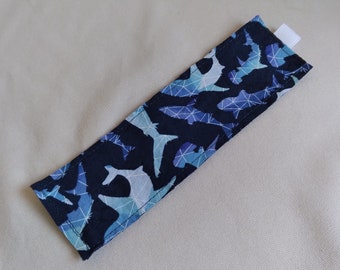 Sharks Bookmark / Fabric Bookmark / Shark Week / Shark / Bookmark