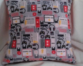 Video Game Pillow / Gamer Pillow / Video Game Controller / Red and Gray / Fun Gift / Game Lover Pillow / For Him / For Her