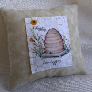 Bee Pillow Bowl Filler / Tiered Tray Decor / Bee Hive Print / Small Gift / Bee Kind / Bee Happy / Bee Sweet / Bees image 3