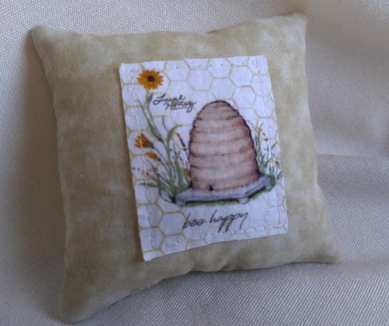 Bee Pillow Bowl Filler / Tiered Tray Decor / Bee Hive Print / Small Gift / Bee Kind / Bee Happy / Bee Sweet / Bees image 3