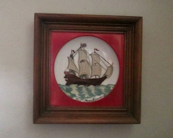 Framed Painted Bowl Art 9 1/2" X 9 1/2"