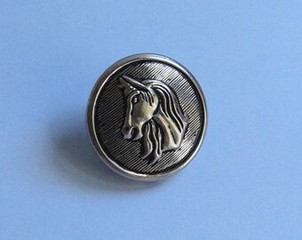 Vintage Horse Button / Metal Button / Horse Button / Vintage Vintage 1960's