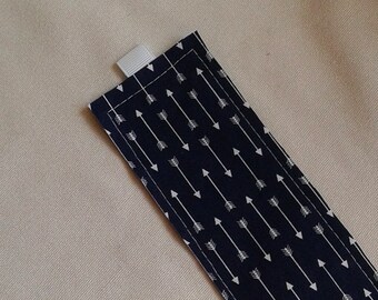 Arrows Bookmark / Fabric Bookmark / Blue with white arrows / Arrow / For Dad / Bookmark