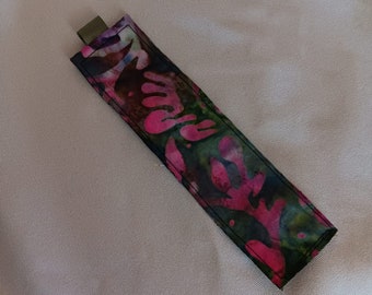 Deep Ocean Bookmark / Fabric Bookmark / Blue and Green / Ocean Coral / Pinks / Bookmark