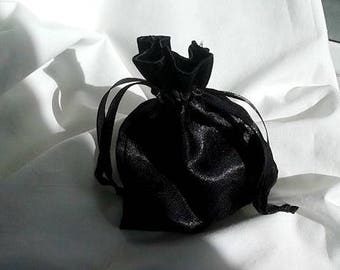 Black Satin Bags / Set of 10 / Jewelry Bags / Gift Bags / Wedding Satin Gift Bags