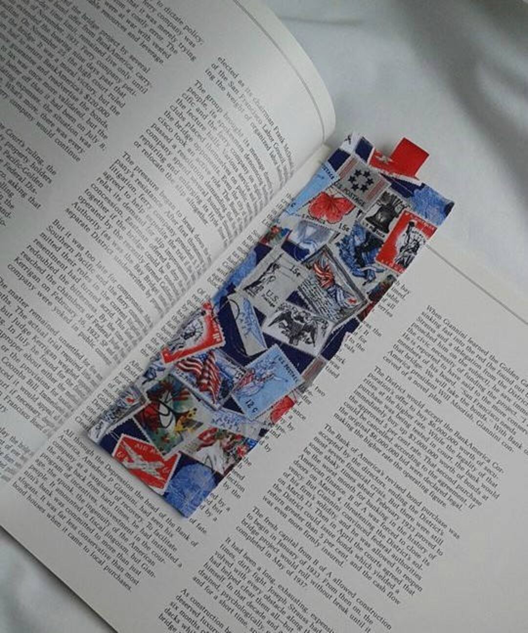 Postage Stamp Bookmark / Fabric Bookmark / Stamp / Bookmark Etsy