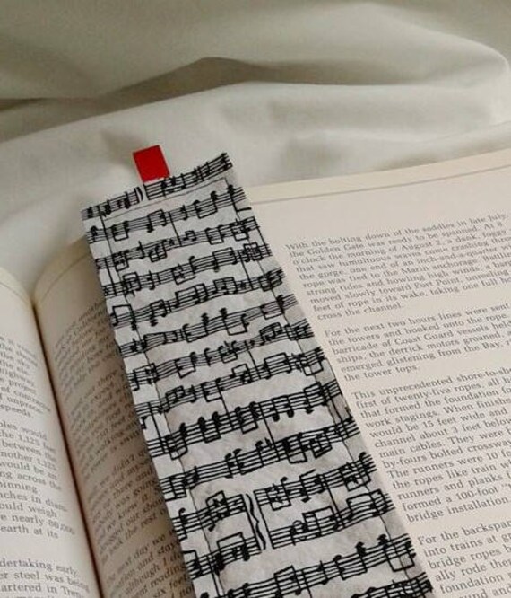 Music Notes Bookmark / Fabric Bookmark / Music / Teacher | Etsy