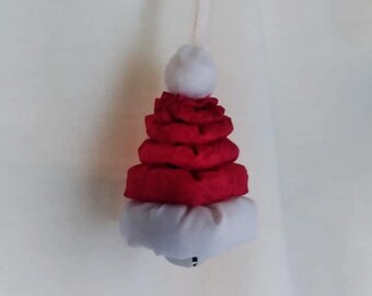 Santa Hat Christmas Ornament - Santa Hat Yo Yo Tree - Santa - Santa Hat Ornament - Yo Yo Ornament - OOAK