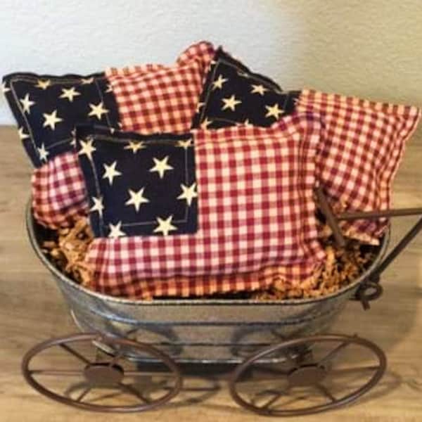 Primitive Patriotic Flag Decor / Bowl Fillers / Memorial Day Decor / Independence Day  / 4th of July / Primitive Americana