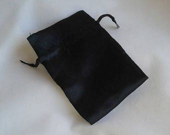 Black Satin Bags / Set of 10 / Jewelry Bags / Gift Bags / Wedding Satin Gift Bags