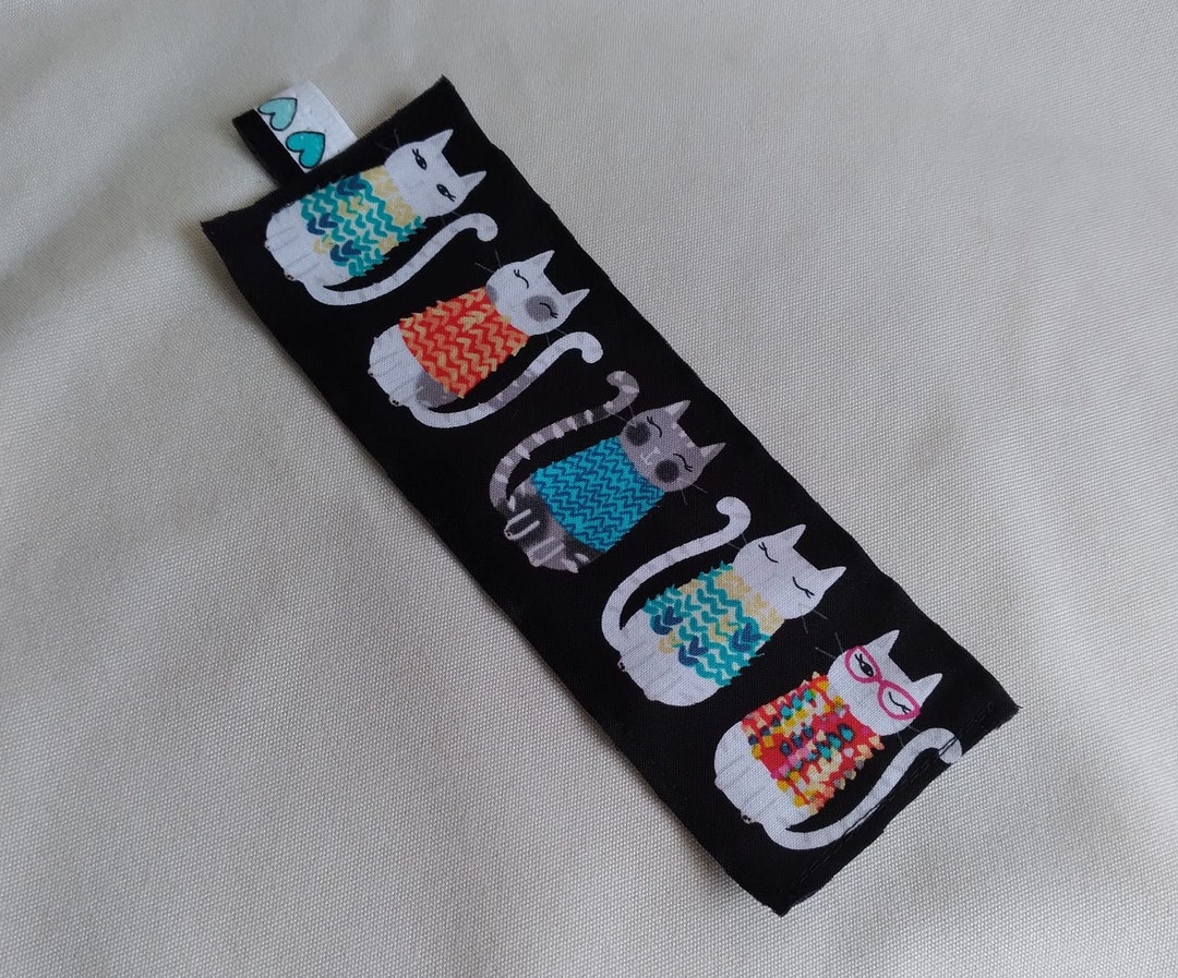 Cats Bookmark / Fabric Bookmark / Cats / Cats With Sweaters / Fun Kitty