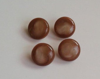 Vintage Shank Buttons / Vintage Buttons / Brown Buttons / Plastic Buttons / Vintage 1970's / Set of 4