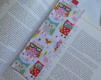 Owls Bookmark / Fabric Bookmark / Pink / Owls / Bookmark