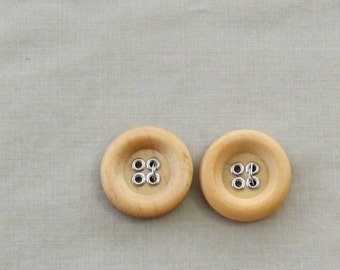 Wood Tone Buttons... Set of 2