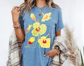 Comfort Colors Floral Shirt, Hand-Painted Botanical Ukraine Tee