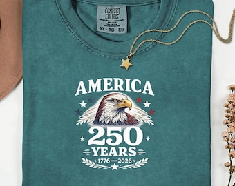 Comfort Colors® Retro USA 250 Shirt, 250-jähriges Jubiläums-Unabhängigkeitstag-T-Stück, 4