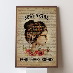 Just a Girl Who Loves Books Poster | Book Lover Wall Art | Whimsical & Inspirational Home Decor | Library, Bedroom Office