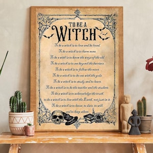 To Be a Witch Halloween Poster – Witchy Wall Art, Gothic Occult Print, Spooky Home Decor, Witchcraft Quote Gift