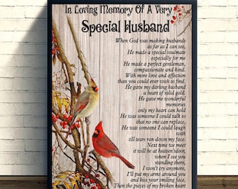 In Loving Memory of a Very Special Husbands posterafdruk kunst aan de muur