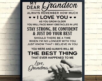 Impression d'affiche d'art mural, mon cher petit-fils, je t'aime