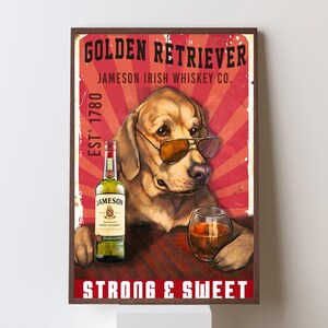 Golden Retriever Strong and Sweet Poster | Dog Wall Art | Pet Lover Gift, Cute Dog Quote Print, Golden Retriever Decor