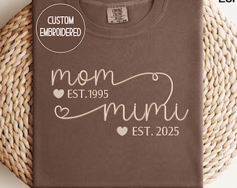 Personalized Mimi Embroidered Shirt, New Mimi Gift, Personalized Mimi Shirt, Mothers Day Gift for Mimi, Est Year Shirt , Grandma Shirts