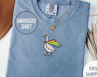 Embroidered LGBTQ Pride Shirt  , Funny Lgbt Lesbian Gay Shirt , Gender expression