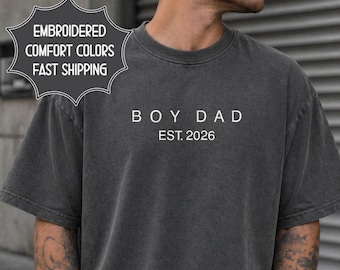 Embroidered Comfort Colors® Boy dad Shirt, Minimalist Boy dad Tee, Daddys Boy Apparel, Daddy of Boys, Fathers Day Gift for Boy Dad