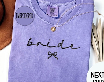 Embroidered Bride Shirt , Bachelorette Shirt Bridal Party Shirt Future Mrs. Shirt Wedding Gift