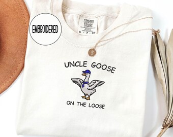 Embroidered Uncle Silly Goose Shirt, Club Embroidery Tshirts, Fathers Day Gift for Unlce, New Pregnancy Announcement