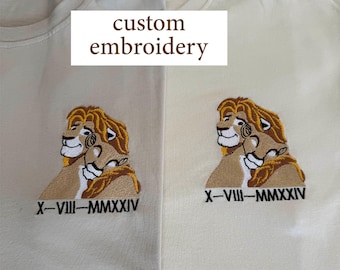 Embroidered Roman Numeral Couple Shirts ,Personalized Date , Anniversary Date Tee, Anniversary Gift for Him