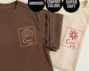 Custom Embroidered Comfort Colors T-Shirt: Personalized Business Logo