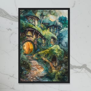 The Shire inspirierte Aquarell Kunst Wand Kunst-POSTER oder CANVAS Wand Kunst, Einzigartige Wand Dekoration, Innendekoration
